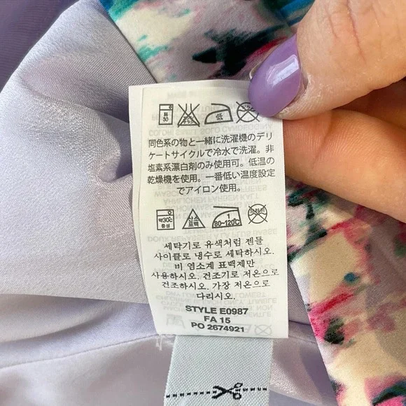 J.CREW Two Tier Pleated Skater Mini Skirt Womens Size 2 Watercolor Zip E0987 - Picture 5 of 10